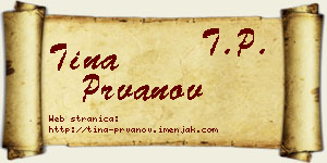 Tina Prvanov vizit kartica